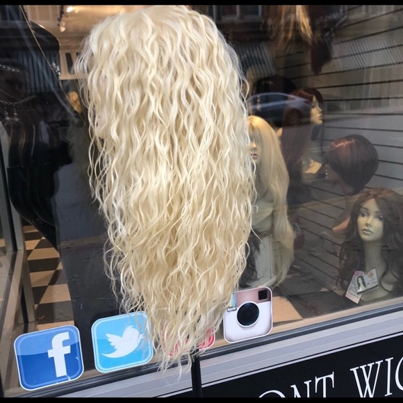 Long curly blonde 613 Swisslace Lacefront wig main image 2